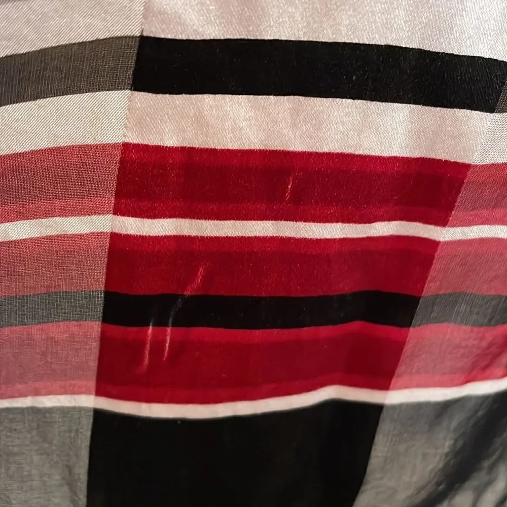 ‎Echo black, white & red striped scarf